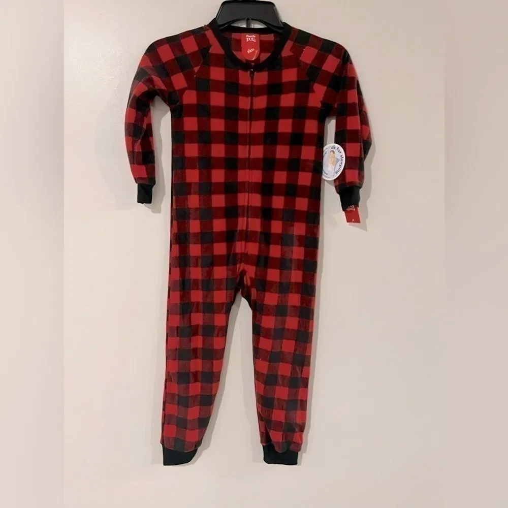 Matching Toddler, Little & Big Kids 1-Pc.Red Check  Family Pajamas XS4-5 Holiday